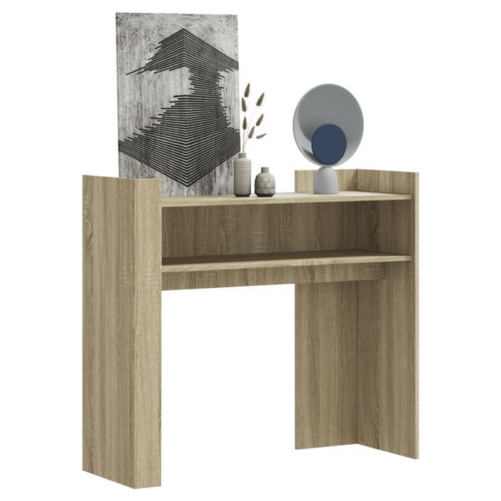 Table console chêne sonoma 100x35x90 cm bois d'ingénierie - Photo n°1