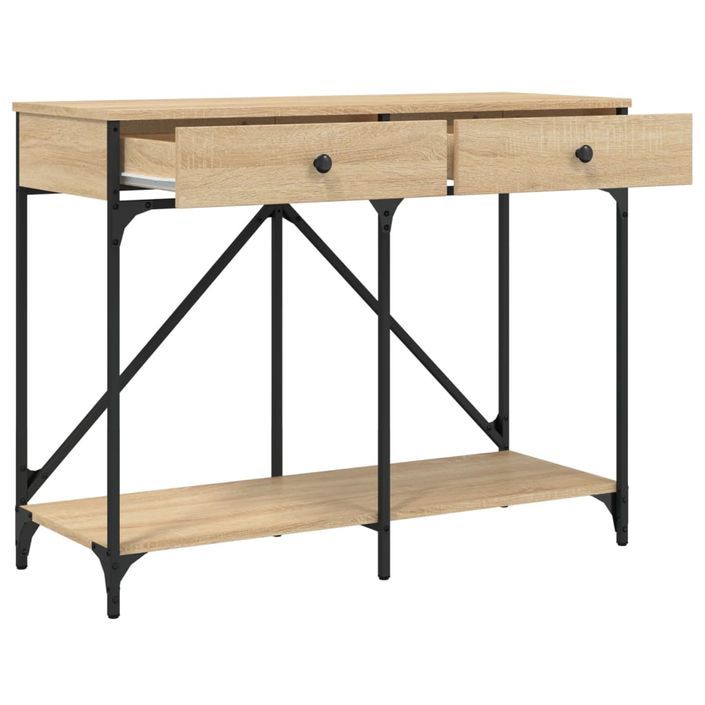 Table console chêne sonoma 100x39x78,5 cm bois d'ingénierie - Photo n°5