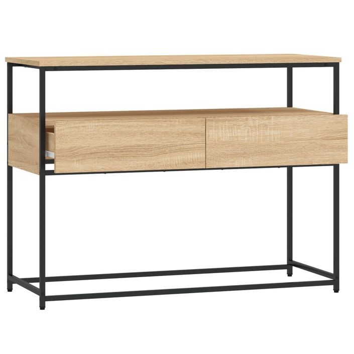 Table console chêne sonoma 100x40x75 cm bois d'ingénierie - Photo n°5