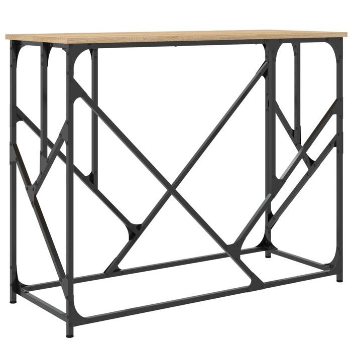 Table console chêne sonoma 100x40x80 cm bois d'ingénierie - Photo n°6