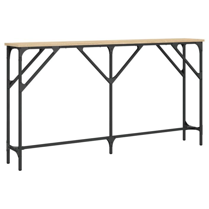 Table console chêne sonoma 140x23x75 cm bois d'ingénierie - Photo n°6