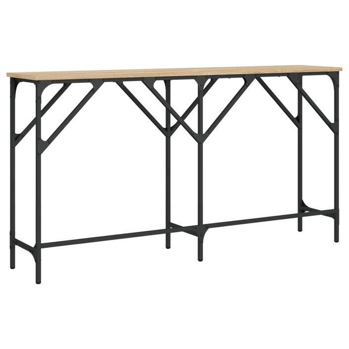 Table console chêne sonoma 140x29x75 cm bois d'ingénierie - Photo n°6