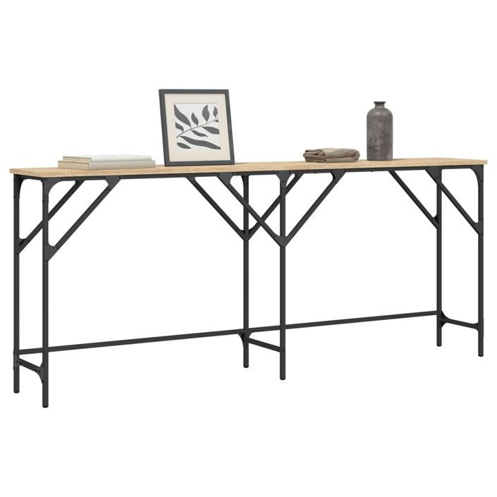 Table console chêne sonoma 180x29x75 cm bois d'ingénierie - Photo n°1