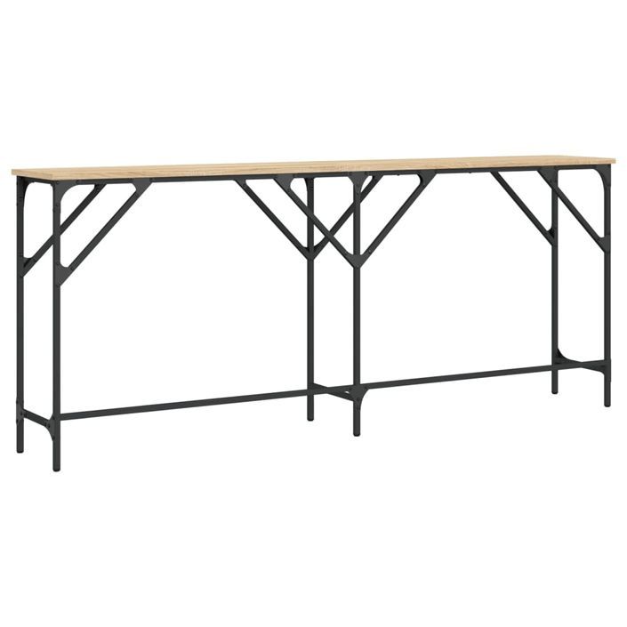 Table console chêne sonoma 180x29x75 cm bois d'ingénierie - Photo n°6