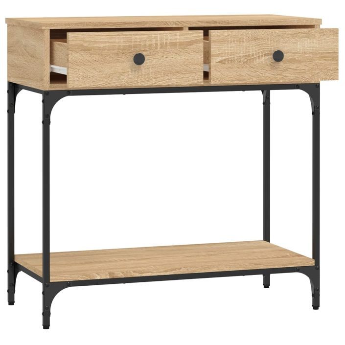 Table console chêne sonoma 75x34,5x75 cm bois d'ingénierie - Photo n°8