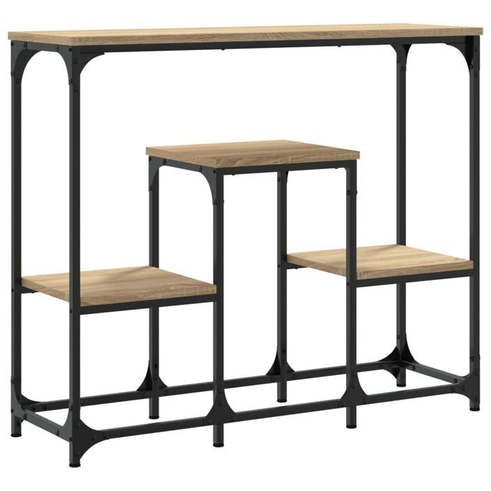 Table console chêne sonoma 89,5x28x76 cm bois d'ingénierie - Photo n°1