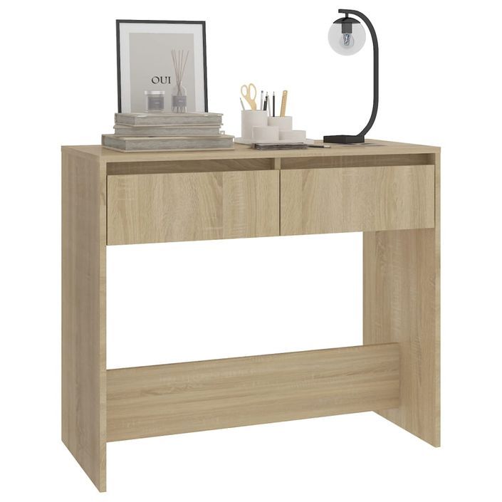 Table console chêne sonoma 89x41x76,5 cm bois d'ingénierie - Photo n°4