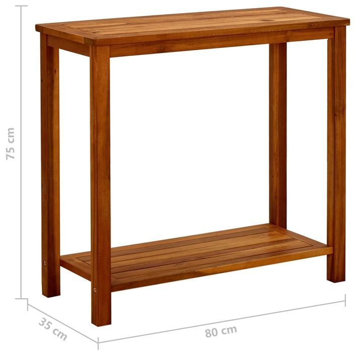 Table console de jardin 80x35x75 cm Bois d'acacia solide - Photo n°7