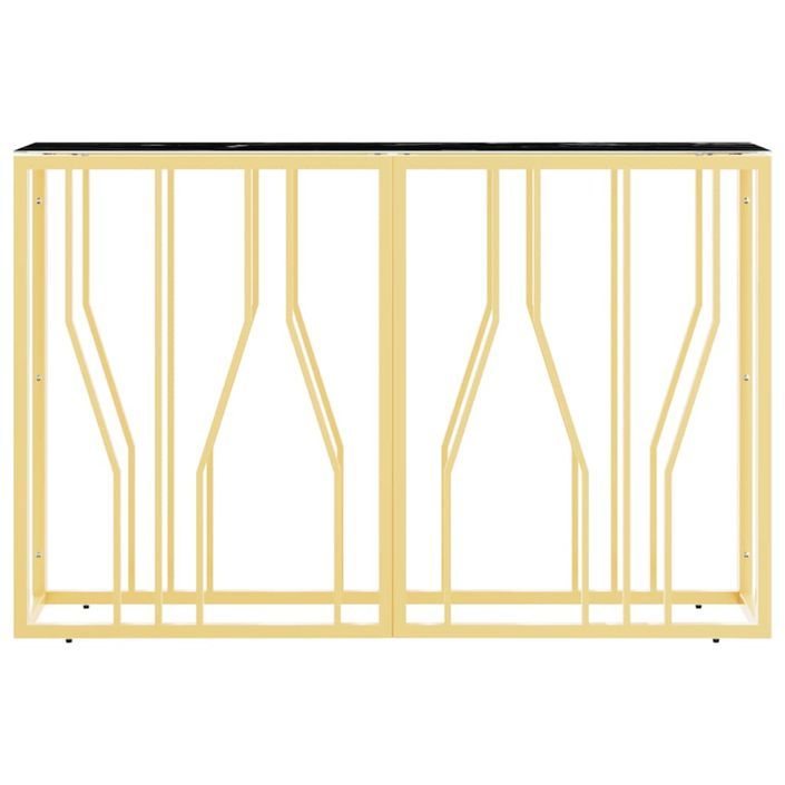 Table console doré 110x30x70 cm acier inoxydable et verre - Photo n°3