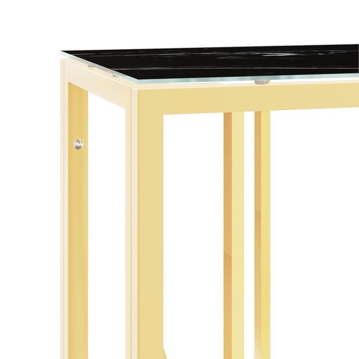 Table console doré 110x30x70 cm acier inoxydable et verre - Photo n°5