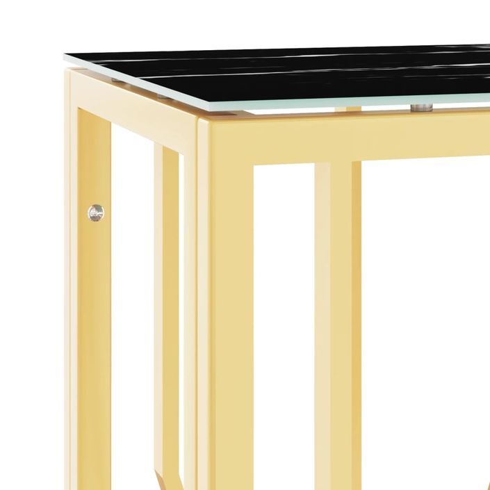 Table console doré 70x30x70 cm acier inoxydable et verre - Photo n°5