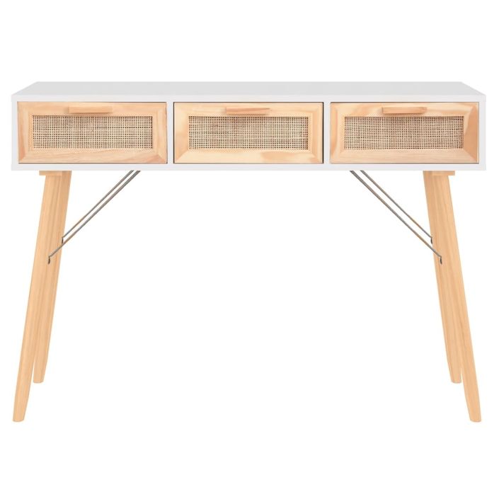 Table console en bois 3 tiroirs en Rotin naturel 105 cm - Modèle Kaliga - Photo n°1