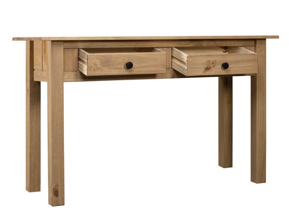 Table console en bois de pin massif Autika 110 cm – Élégance rustique et polyvalence - Photo n°9