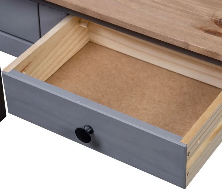 Table console en bois de pin massif Autika 110 cm – Élégance rustique et polyvalence - Photo n°6