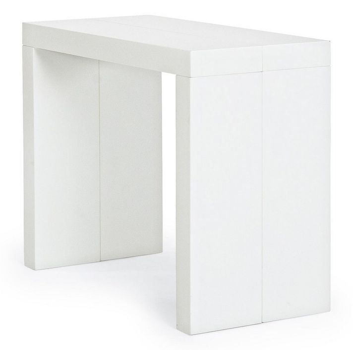 Table console extensible en acier et MDF blanc Ara L 45/270 cm - Photo n°2