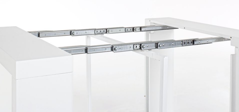 Table console extensible en acier et MDF blanc Ara L 45/270 cm - Photo n°4