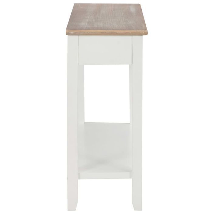 Table console fixe blanche et bois naturel Paola - Photo n°5