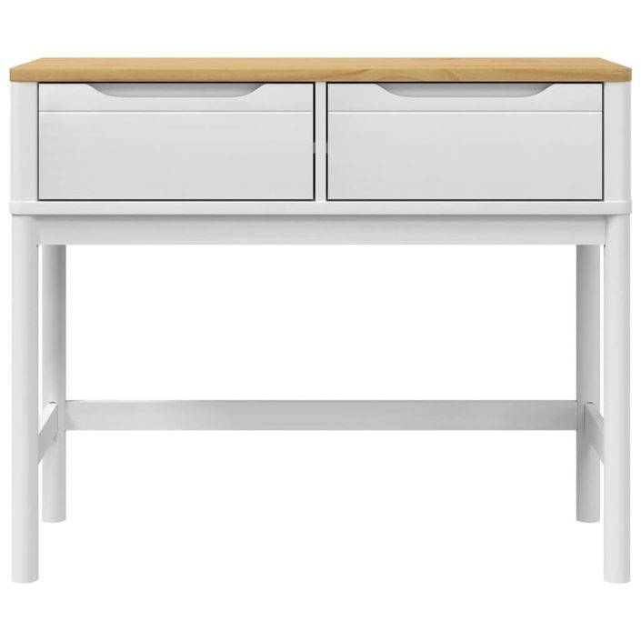 Table console FLORO blanc 89,5x36,5x73 cm bois de pin massif - Photo n°5