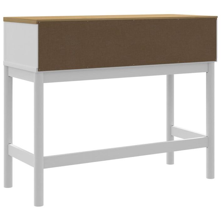 Table console FLORO blanc 89,5x36,5x73 cm bois de pin massif - Photo n°7