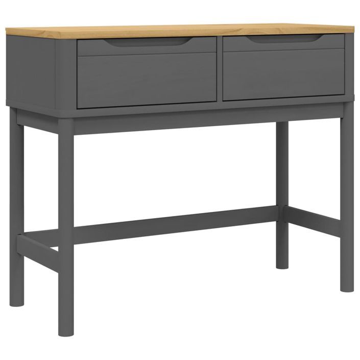 Table console FLORO gris 89,5x36,5x73 cm bois de pin massif - Photo n°1