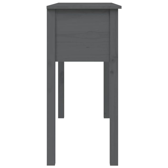 Table console Gris 100x35x75 cm Bois massif de pin - Photo n°8