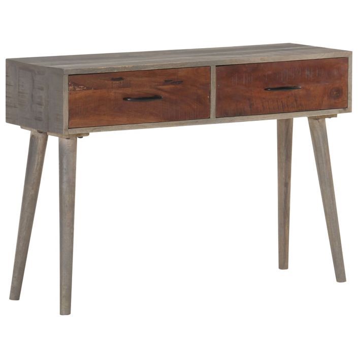 Table console Gris 110x35x75 cm Bois de manguier massif brut - Photo n°1