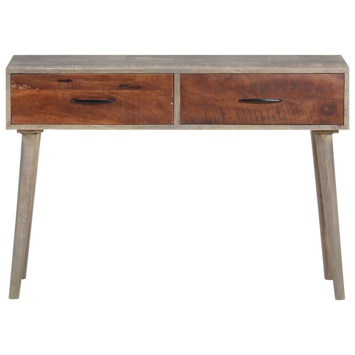 Table console Gris 110x35x75 cm Bois de manguier massif brut - Photo n°3