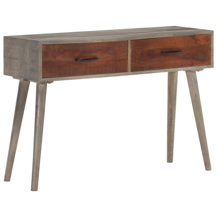 Table console Gris 110x35x75 cm Bois de manguier massif brut - Photo n°7