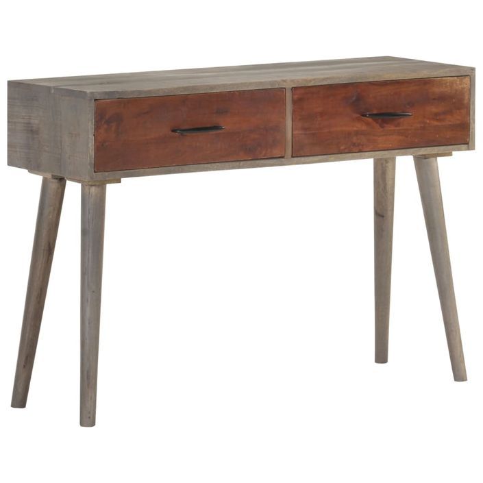 Table console Gris 110x35x75 cm Bois de manguier massif brut - Photo n°8