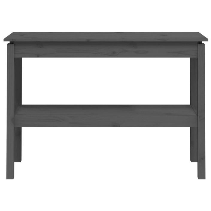 Table console Gris 110x40x75 cm Bois de pin solide - Photo n°4