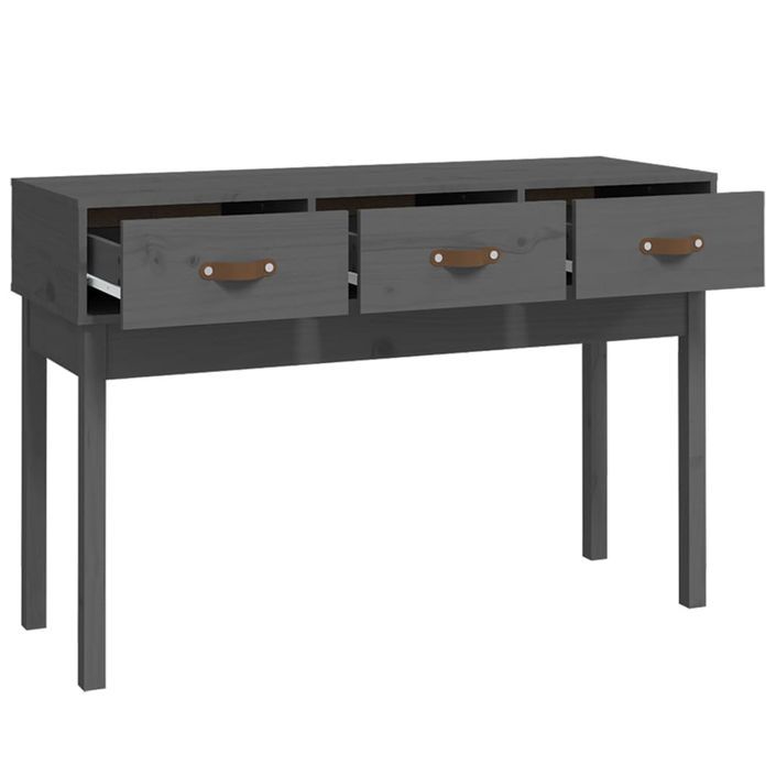 Table console Gris 114x40x75 cm Bois massif de pin - Photo n°4