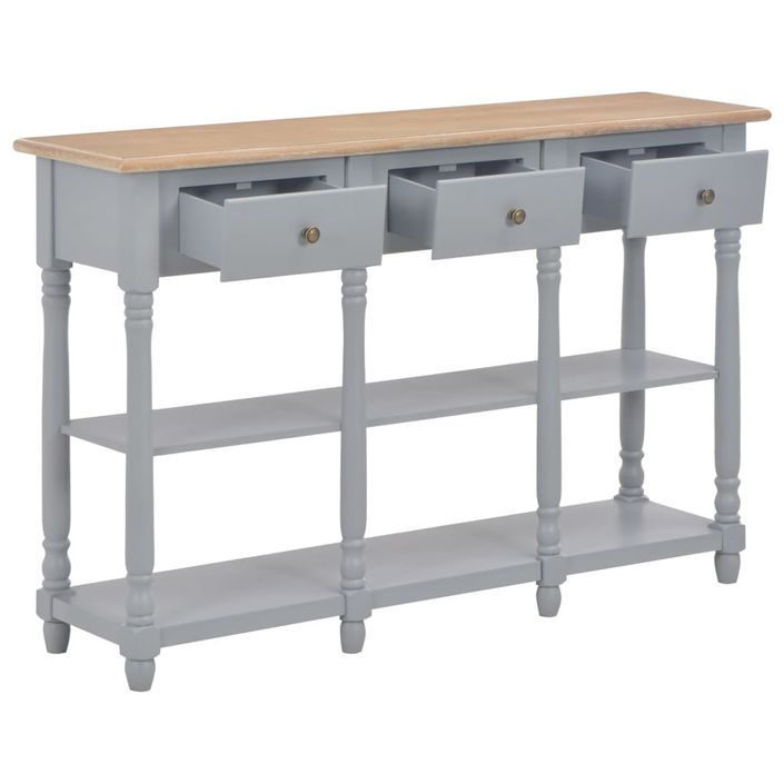 Table console Gris 120x30x76 cm MDF - Photo n°5