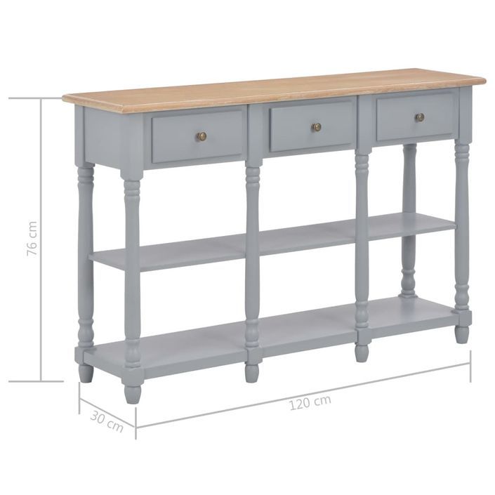 Table console Gris 120x30x76 cm MDF - Photo n°9