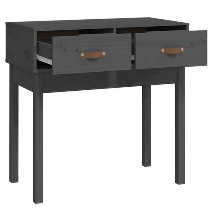 Table console Gris 76,5x40x75 cm Bois massif de pin - Photo n°4