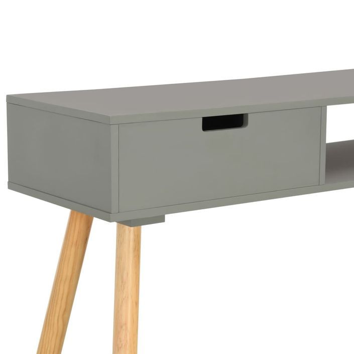 Table console Gris 80x30x72 cm Pin massif - Photo n°6