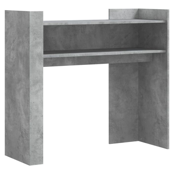 Table console gris béton 100x35x90 cm bois d'ingénierie - Photo n°2