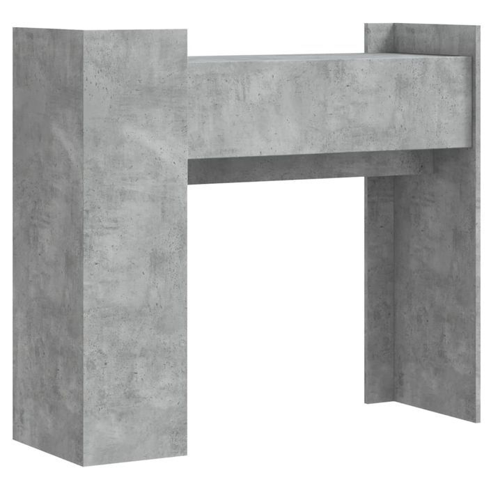 Table console gris béton 100x35x90 cm bois d'ingénierie - Photo n°6