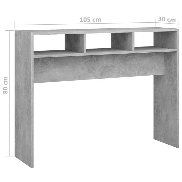 Table console Gris béton 105x30x80 cm - Photo n°7
