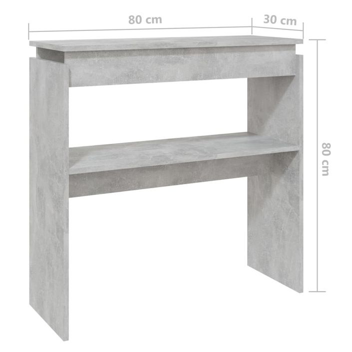 Table console Gris béton 80x30x80 cm - Photo n°6