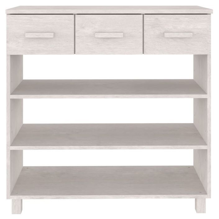 Table console HAMAR Blanc 90x35x90 cm Bois massif de pin - Photo n°5