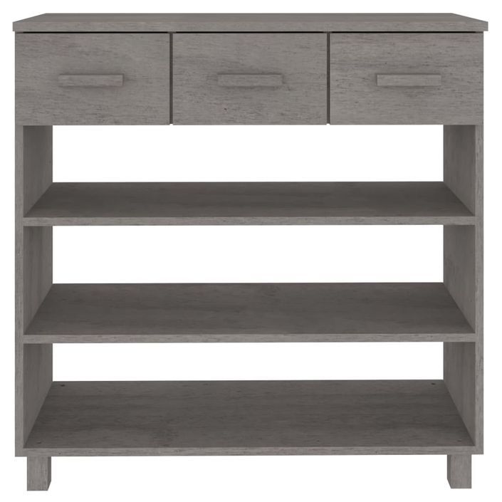 Table console HAMAR Gris clair 90x35x90 cm Bois massif de pin - Photo n°5