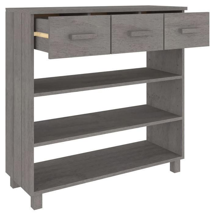 Table console HAMAR Gris clair 90x35x90 cm Bois massif de pin - Photo n°7