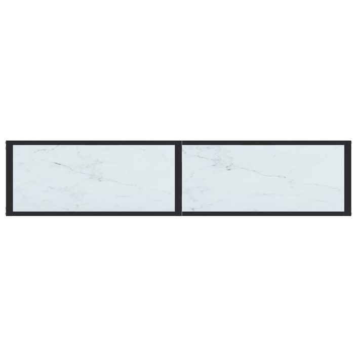 Table console Marbre blanc 160x35x75,5 cm Verre trempé - Photo n°6