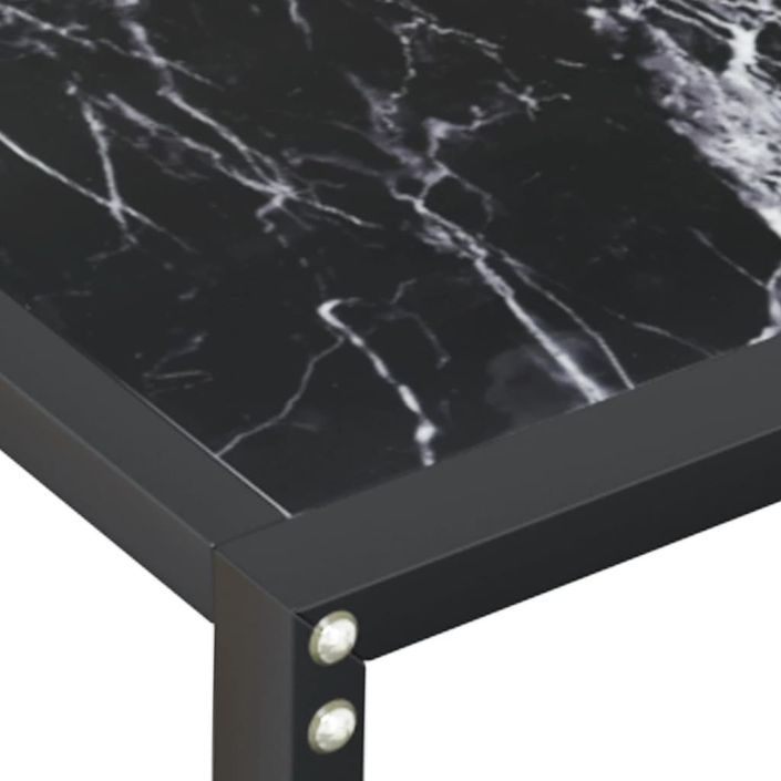 Table console Marbre noir 160x35x75,5 cm Verre trempé - Photo n°6