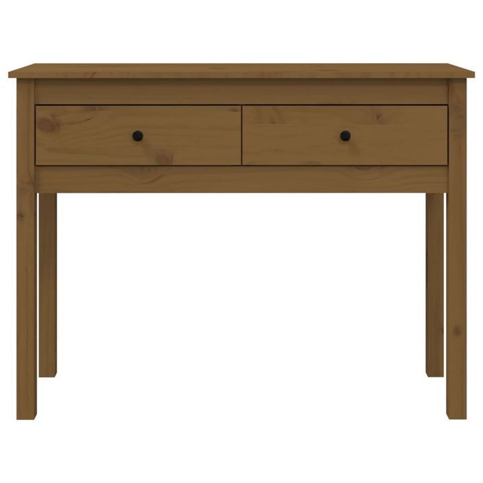 Table console Marron miel 100x35x75 cm Bois massif de pin - Photo n°6