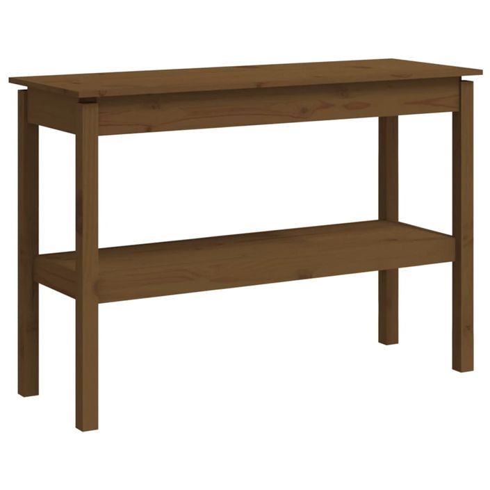 Table console Marron miel 110x40x75 cm Bois de pin solide - Photo n°2