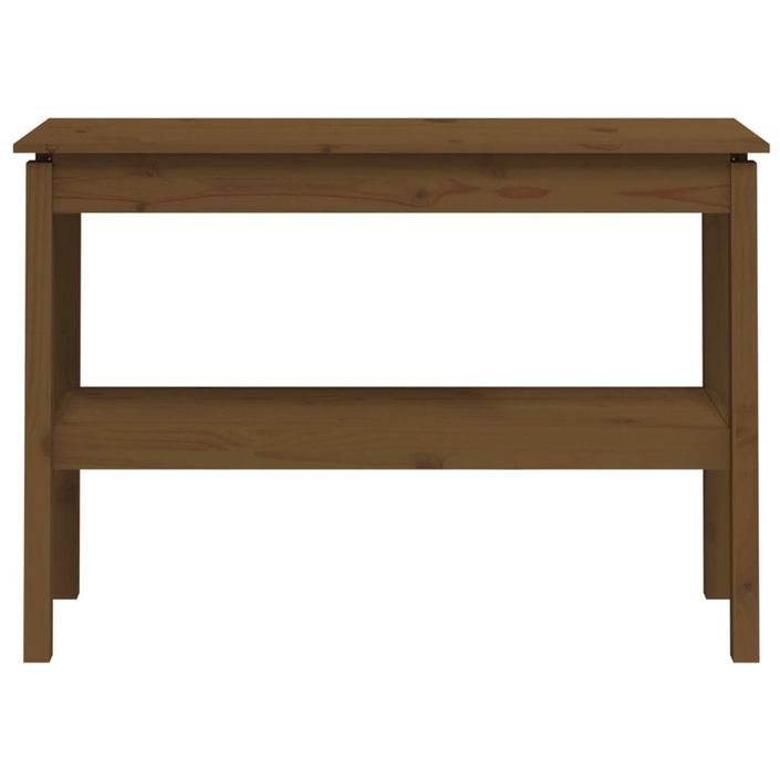 Table console Marron miel 110x40x75 cm Bois de pin solide - Photo n°4