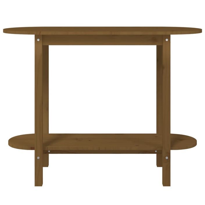 Table console Marron miel 110x40x80 cm Bois massif de pin - Photo n°5