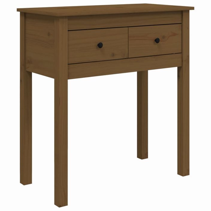 Table console Marron miel 70x35x75 cm Bois massif de pin - Photo n°2