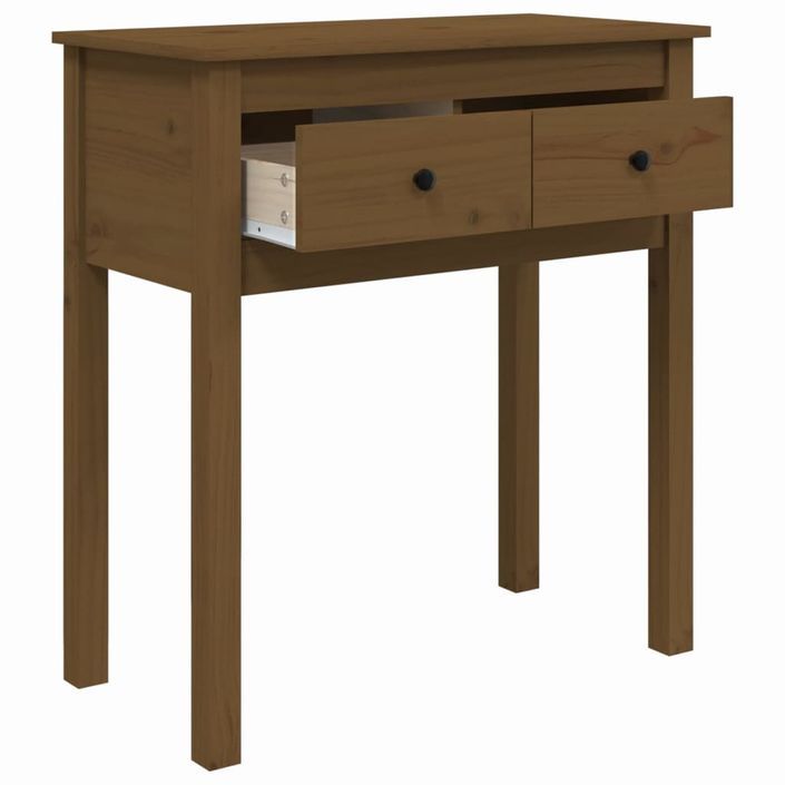 Table console Marron miel 70x35x75 cm Bois massif de pin - Photo n°7